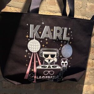 Karl Lagerfeld Black Graphic Tote